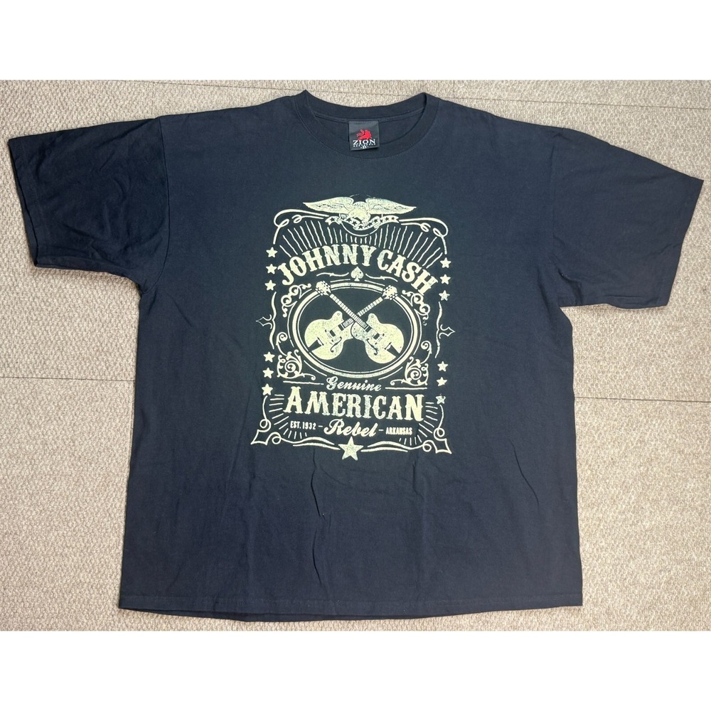 Zion Rootswear‎ Johnny Cash Genuine American Rebel Arkansas T-Shirt Size 2X